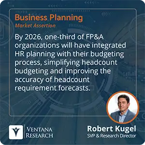 By 2026, one-third of FP&A organizations will have integrated HR planning with their budgeting process, simplifying headcount budgeting and improving the accuracy of headcount requirement forecasts. 