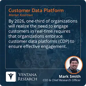 By 2026, one-third of organizations will realize the need to engage customers in real-time requires that organizations embrace customer data platforms (CDP) to ensure effective engagement.