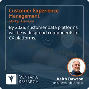 By 2026, customer data platforms will be widespread components of CX platforms.