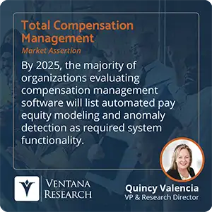 By 2025, the majority of organizations evaluating compensation management software will list automated pay equity modeling and anomaly detection as required system functionality.