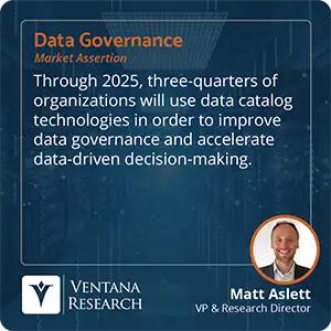 Through 2025, three-quarters of organizations will use data catalog technologies in order to improve data governance and accelerate data-driven decision-making. 