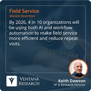 By 2026, 4 in 10 organizations will be using both AI and workflow automation to make field service more efficient and reduce repeat visits.
