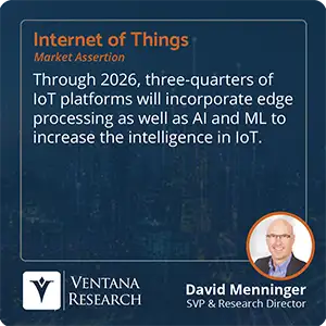 Through 2026, three-quarters of IoT platforms will incorporate edge processing as well as AI and ML to increase the intelligence in IoT. 