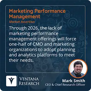 Through 2026, the lack of marketing performance management offerings will force one-half of CMO and marketing organizations to adopt planning and analytics platforms to meet their needs. 