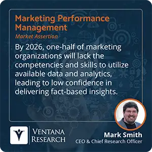By 2026, one-half of marketing organizations will lack the competencies and skills to utilize available data and analytics, leading to low confidence in delivering fact-based insights. 