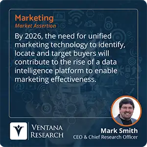 By 2026, the need for unified marketing technology to identify, locate and target buyers will contribute to the rise of a data intelligence platform to enable marketing effectiveness. 