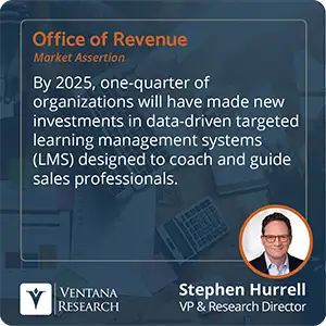 By 2025, one-quarter of organizations will have made new investments in data-driven targeted learning management systems (LMS) designed to coach and guide sales professionals.  