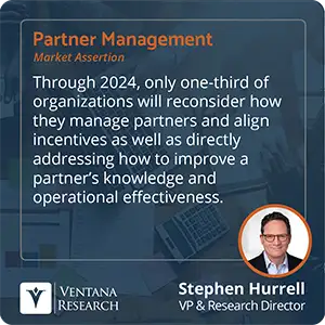 Through 2024, only one-third of organizations will reconsider how they manage partners and align incentives as well as directly addressing how to improve a partner’s knowledge and operational effectiveness. 