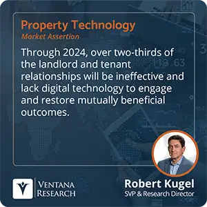 Through 2024, over two-thirds of the landlord and tenant relationships will be ineffective and lack digital technology to engage and restore mutually beneficial outcomes. 
