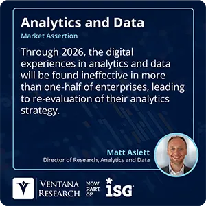 Through 2026, the digital experiences in analytics and data will be found ineffective in more than one-half of enterprises, leading to re-evaluation of their analytics strategy. 