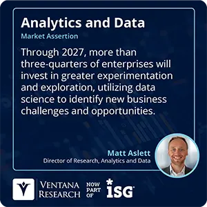 Through 2027, more than three-quarters of enterprises will invest in greater experimentation and exploration, utilizing data science to identify new business challenges and opportunities.