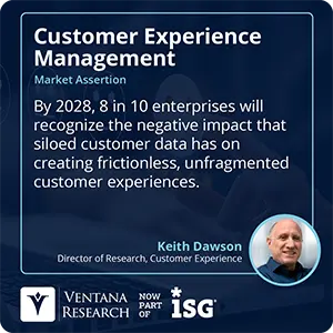 By 2028, 8 in 10 enterprises will recognize the negative impact that siloed customer data has on creating frictionless, unfragmented customer experiences. 