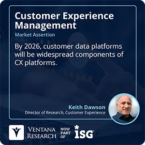 By 2026, customer data platforms will be widespread components of CX platforms.