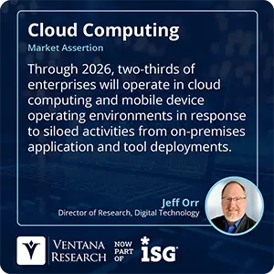 Through 2026, two-thirds of enterprises will operate in cloud computing and mobile device operating environments in response to siloed activities from on-premises application and tool deployments. 