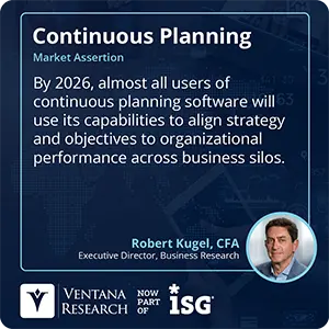 By 2026, almost all users of continuous planning software will use its capabilities to align strategy and objectives to organizational performance across business silos.