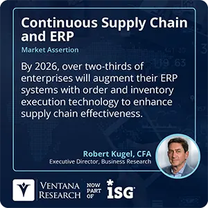 By 2026, over two-thirds of enterprises will augment their ERP systems with order and inventory execution technology to enhance supply chain effectiveness. 