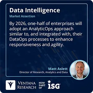 By 2026, one-half of enterprises will adopt an AnalyticOps approach similar to, and integrated with, their DataOps processes to enhance responsiveness and agility. 