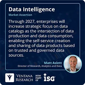 Through 2027, enterprises will increase strategic focus on data catalogs as the intersection of data production and data consumption, enabling the self-service creation and sharing of data products based on trusted and governed data sources.