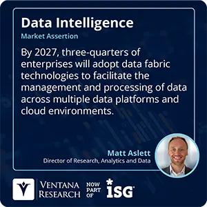 By 2027, three-quarters of enterprises will adopt data fabric technologies to facilitate the management and processing of data across multiple data platforms and cloud environments. 