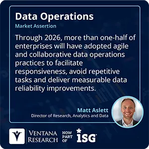 Through 2026, more than one-half of enterprises will have adopted agile and collaborative data operations practices to facilitate responsiveness, avoid repetitive tasks and deliver measurable data reliability improvements.