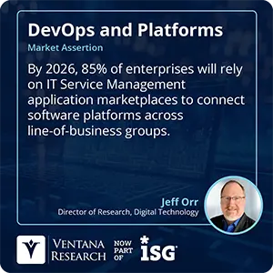 Through 2026, over one-half of enterprises will face challenges developing and rolling out AI capabilities in DevOps programs that are necessary to use data-driven insights and gain operational efficiency.