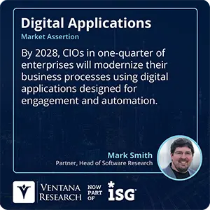 By 2028, CIOs in one-quarter of enterprises will modernize their business processes using digital applications designed for engagement and automation.