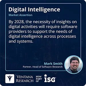 By 2028, the necessity of insights on digital activities will require software providers to support the needs of digital intelligence across processes and systems.