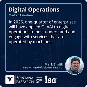 In 2026, one-quarter of enterprises will have applied GenAI to digital operations to best understand and engage with services that are operated by machines.