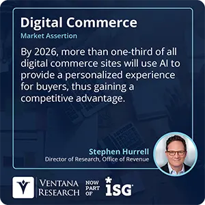 By 2026, more than one-third of all digital commerce sites will use AI to provide a personalized experience for buyers, thus gaining a competitive advantage.