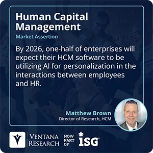 By 2026, one-half of enterprises will expect their HCM software to be utilizing AI for personalization in the interactions between employees and HR.