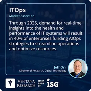 Through 2025, demand for real-time insights into the health and performance of IT systems will result in 40% of enterprises funding AIOps strategies to streamline operations and optimize resources.