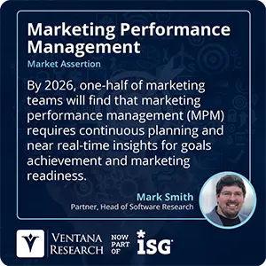 By 2026, one-half of marketing teams will find that marketing performance management (MPM) requires continuous planning and near real-time insights for goals achievement and marketing readiness.