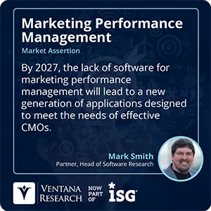 By 2027, the lack of software for marketing performance management will lead to a new generation of applications designed to meet the needs of effective CMOs.