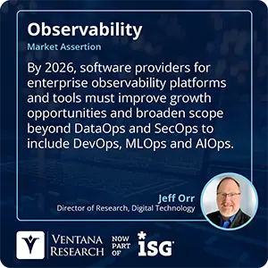 By 2026, software providers for enterprise observability platforms and tools must improve growth opportunities and broaden scope beyond DataOps and SecOps to include DevOps, MLOps and AIOps.