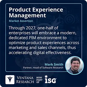Through 2027, one-half of enterprises will embrace a modern, dedicated PIM environment to optimize product experiences across marketing and sales channels, thus accelerating digital effectiveness. 