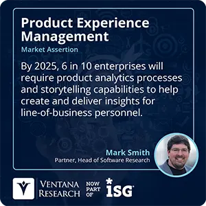 By 2025, 6 in 10 enterprises will require product analytics processes and storytelling capabilities to help create and deliver insights for line-of-business personnel. 