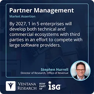 By 2027, 1 in 5 enterprises will develop both technical and commercial ecosystems with third parties in an effort to compete with large software providers.