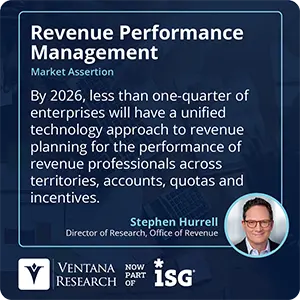 By 2026, less than one-quarter of enterprises will have a unified technology approach to revenue planning for the performance of revenue professionals across territories, accounts, quotas and incentives. 