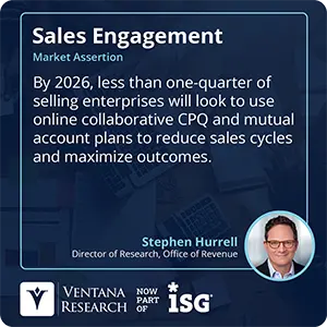 By 2026, less than one-quarter of selling enterprises will look to use online collaborative CPQ and mutual account plans to reduce sales cycles and maximize outcomes.