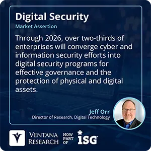 Through 2026, over two-thirds of enterprises will converge cyber and information security efforts into digital security programs for effective governance and the protection of physical and digital assets.