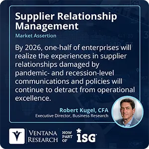 By 2026, one-half of enterprises will realize the experiences in supplier relationships damaged by pandemic- and recession-level communications and policies will continue to detract from operational excellence.