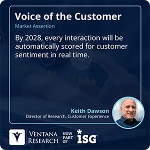 By 2028, every interaction will be automatically scored for customer sentiment in real time. 