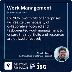 By 2026, two-thirds of enterprises will realize the necessity of collaborative, focused and task-oriented work management to ensure their portfolio and resources are utilized effectively.