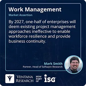 By 2027, one-half of enterprises will deem existing project management approaches ineffective to enable workforce resilience and provide business continuity.